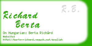 richard berta business card