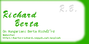 richard berta business card